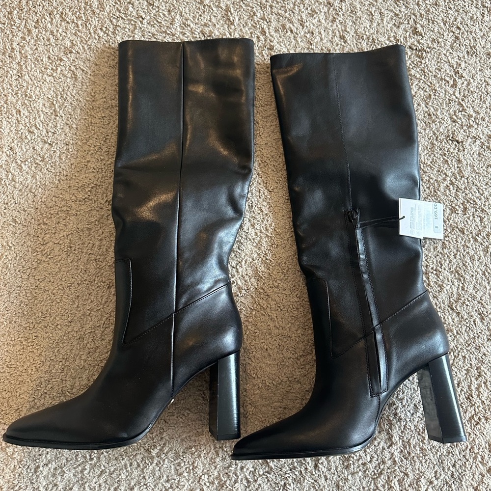 Blocked Heeled Knee High boots.